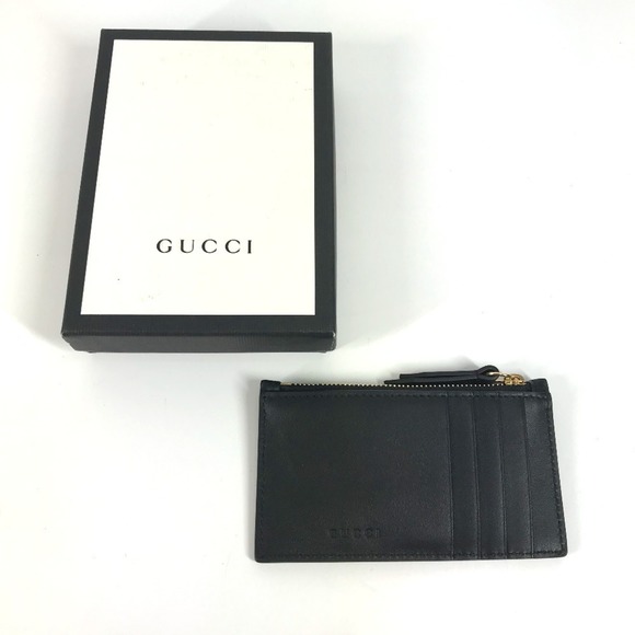 GUCCI 431715 Logo Fragment Case Wallet Coin Purse Wallet/Coin Leather Men's - Picture 9 of 9